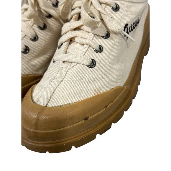 Vintage Retro Guess Cream Chunky Sole Lace Up Sneakers Womens 7.5 - Picture 3 of 10